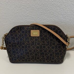 Calvin Klein Dark Brown Monogram Crossbody Bag